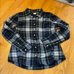 J. Crew perfect fit shirt size large dress Gordon plaid tartan style 03411